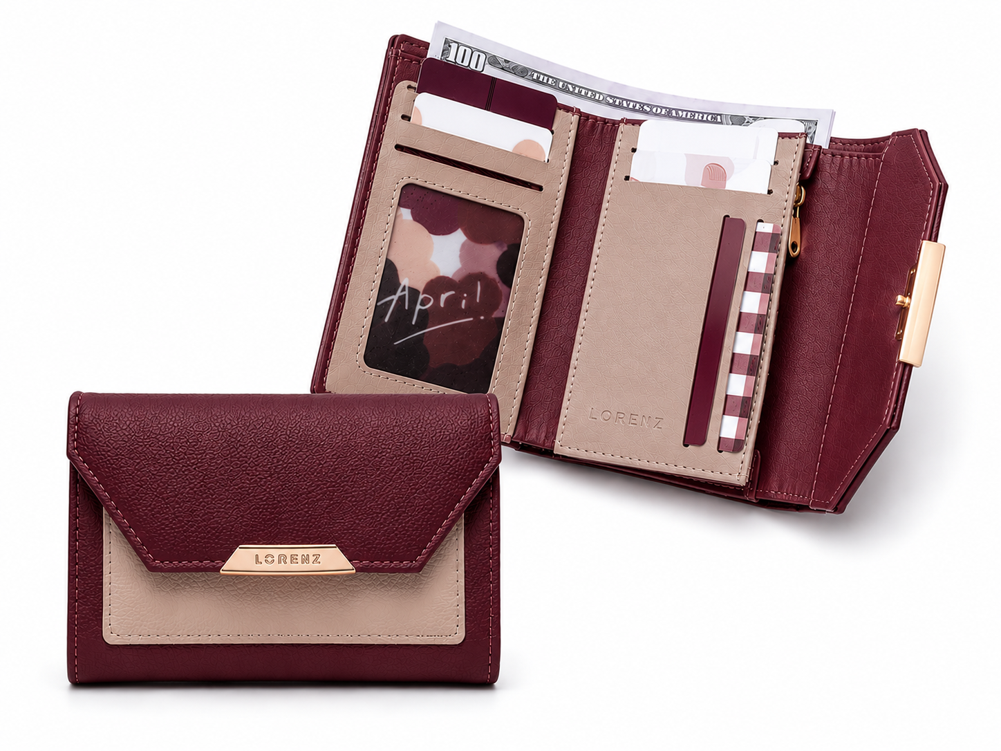 7294 Burgundy Nude En Trend & Practical Style Purse